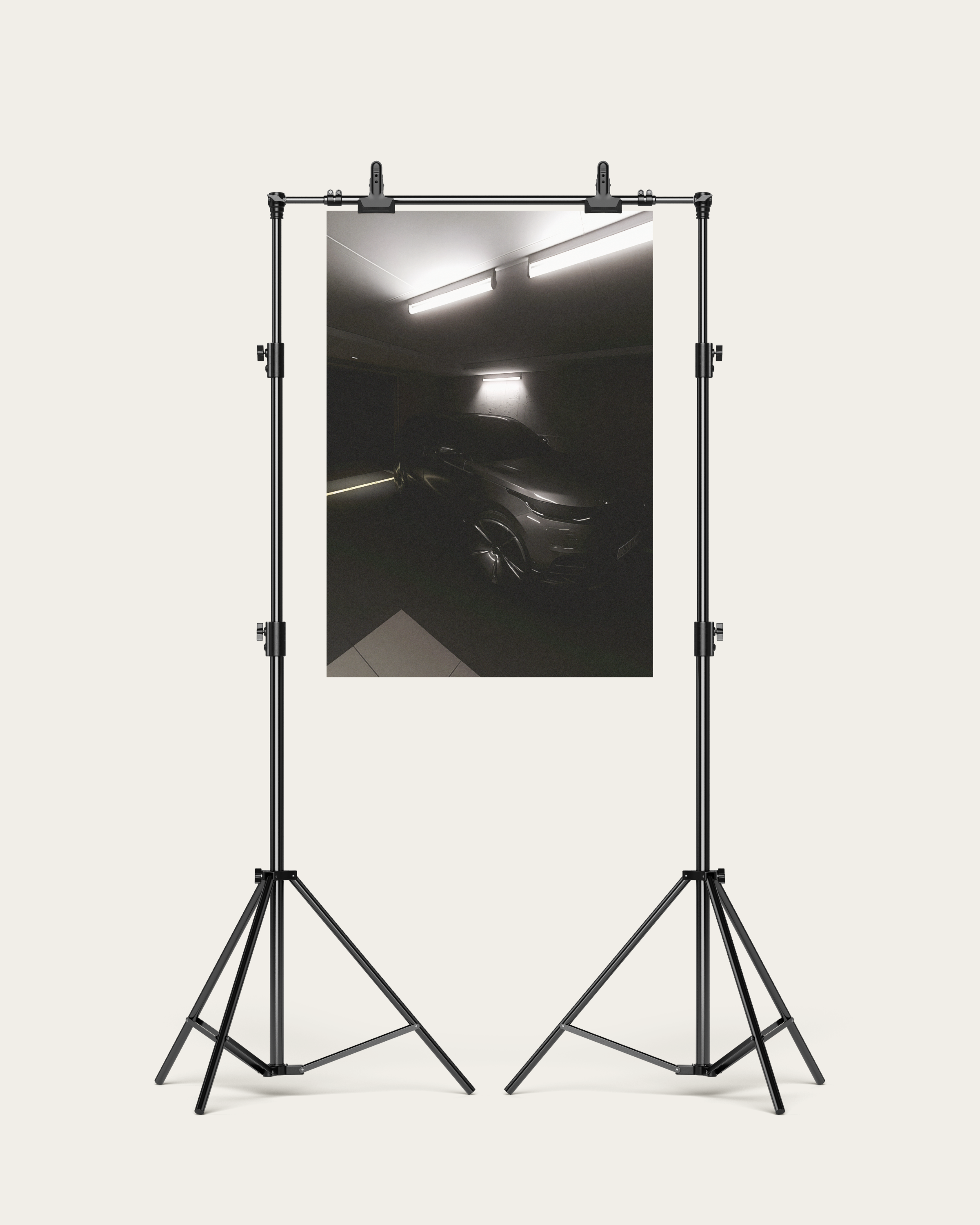 No. 00005 – Private Reserve Garage – poster print mockup on a neutral wall.