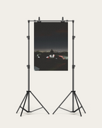No. 00013 – The Skyline Vigil – poster print mockup on a neutral wall.