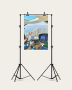 No. 00007 – The Coastal Approach – poster print mockup on a neutral wall.