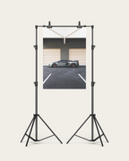 No. 00015 – The Grey Hangar – poster print mockup on a neutral wall.