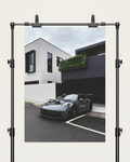 No. 00010 – The Grey Street Coupe – poster print mockup on a neutral wall.