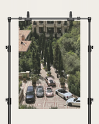 No. 00008 – The Riviera Driveway – poster print mockup on a neutral wall.