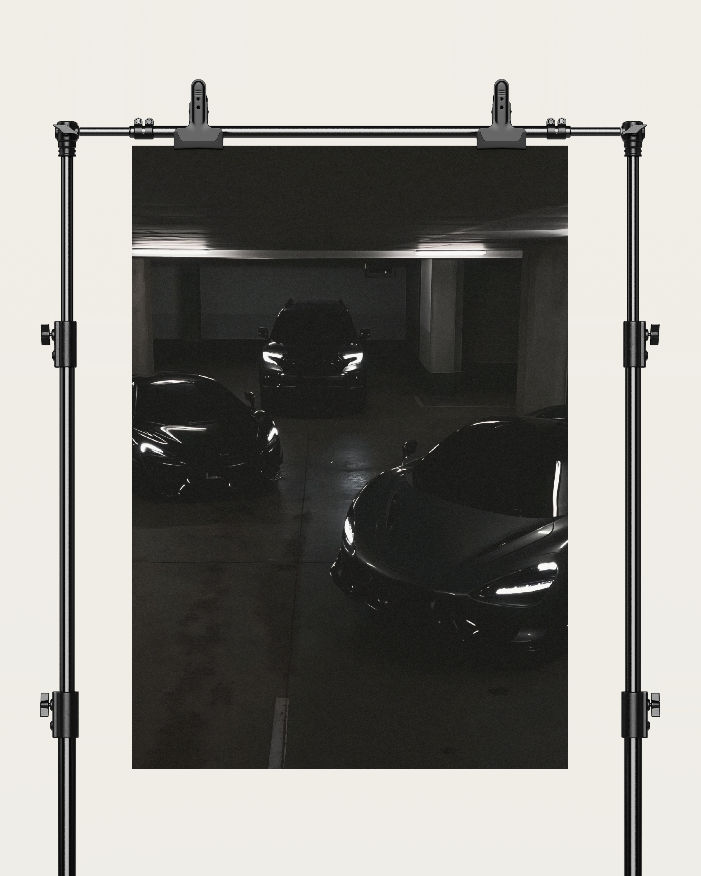No. 00003 – The Collector's Hour – poster print mockup on a neutral wall.