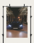 No. 00012 – The Butterfly Night – poster print mockup on a neutral wall.