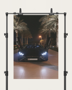 No. 00012 – The Butterfly Night – poster print mockup on a neutral wall.