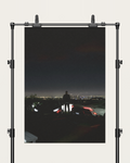 No. 00013 – The Skyline Vigil – poster print mockup on a neutral wall.