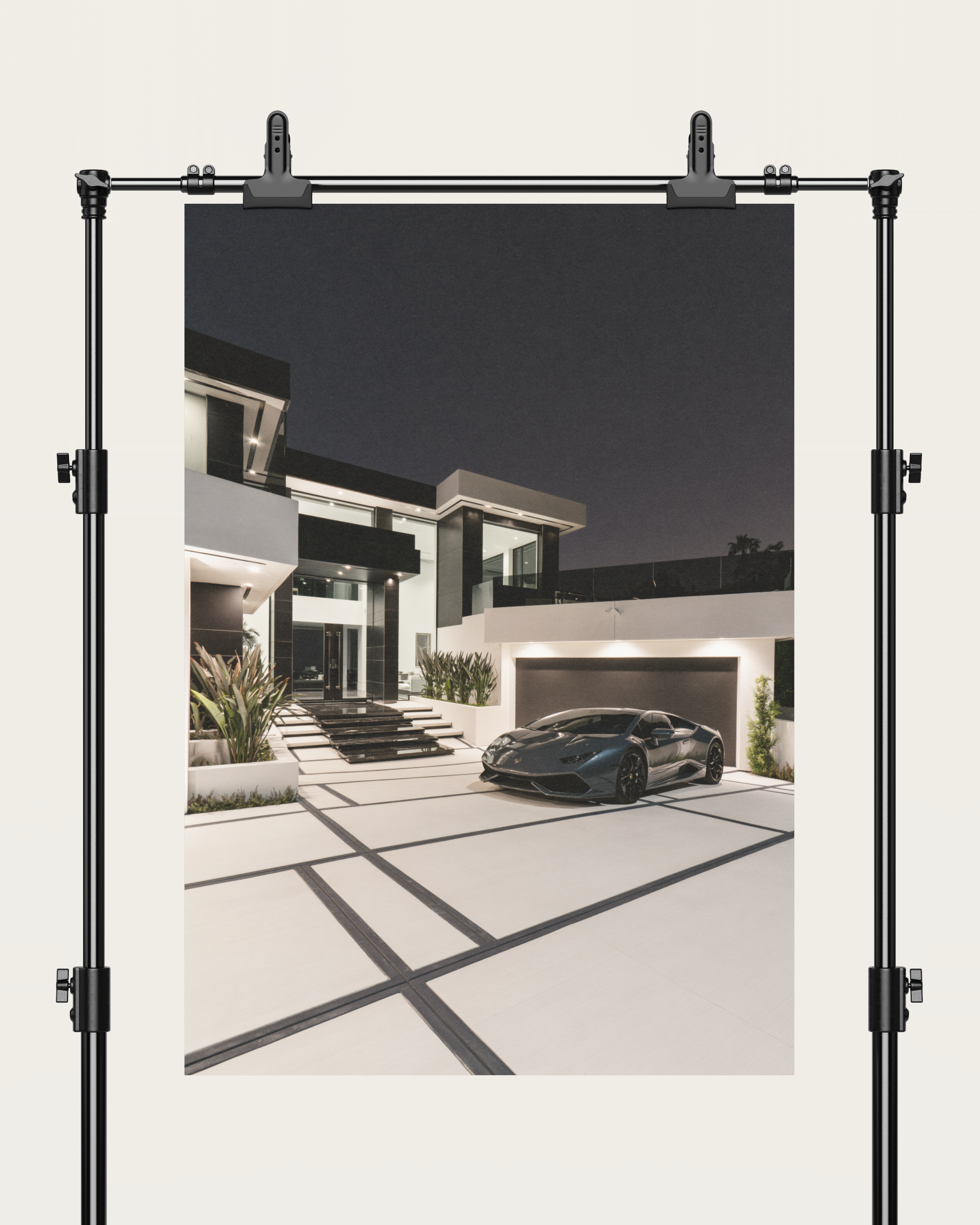 No. 00014 – The Night Residence – poster print mockup on a neutral wall.