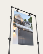 No. 00011 – The Slatted Gate Residence – poster print mockup on a neutral wall.