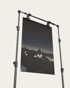 No. 00013 – The Skyline Vigil – poster print mockup on a neutral wall.