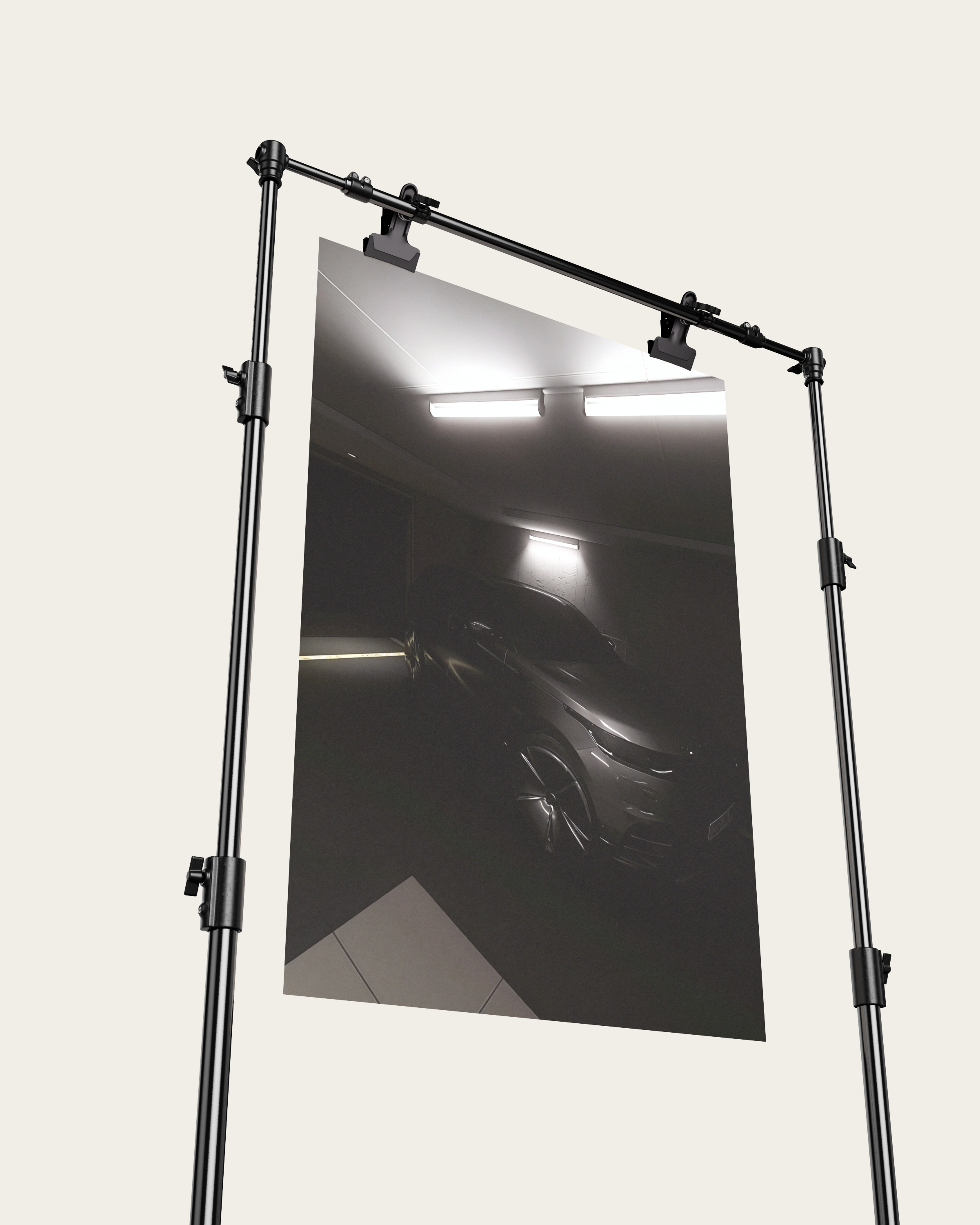 No. 00005 – Private Reserve Garage – poster print mockup on a neutral wall.