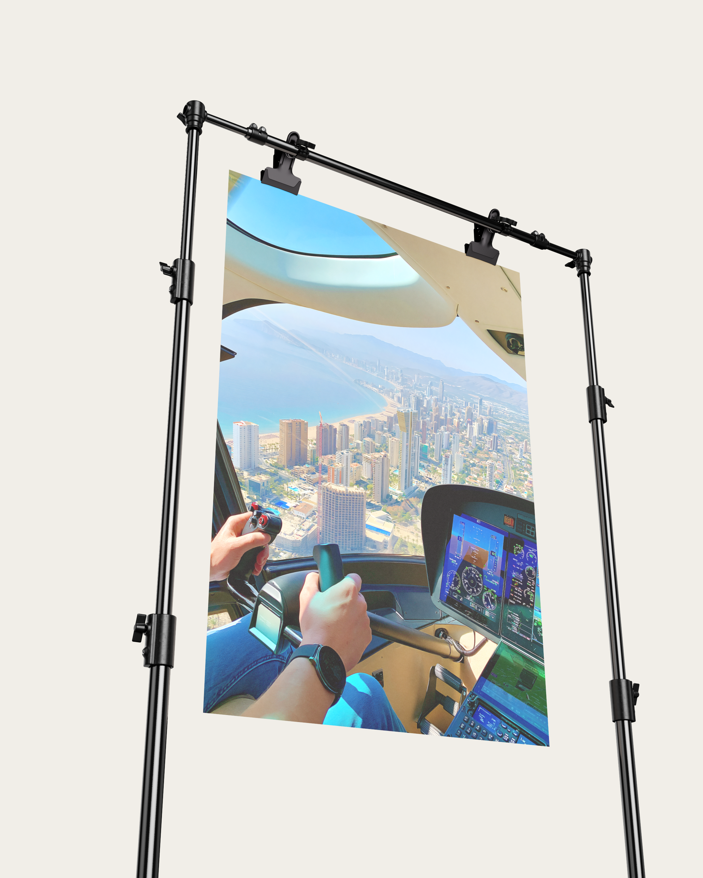 No. 00007 – The Coastal Approach – poster print mockup on a neutral wall.