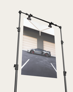 No. 00015 – The Grey Hangar – poster print mockup on a neutral wall.