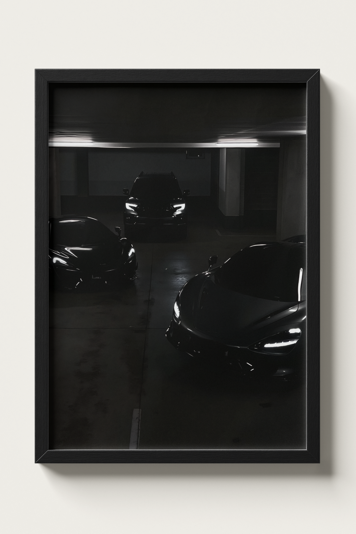  No. 00003 – The Collector's Hour – framed print mockup in a calm modern interior.