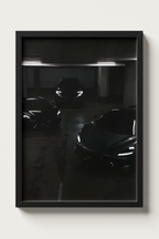  No. 00003 – The Collector's Hour – framed print mockup in a calm modern interior.