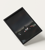 No. 00013 – The Skyline Vigil – framed print mockup in a calm modern interior.