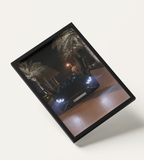 No. 00012 – The Butterfly Night – framed print mockup in a calm modern interior.