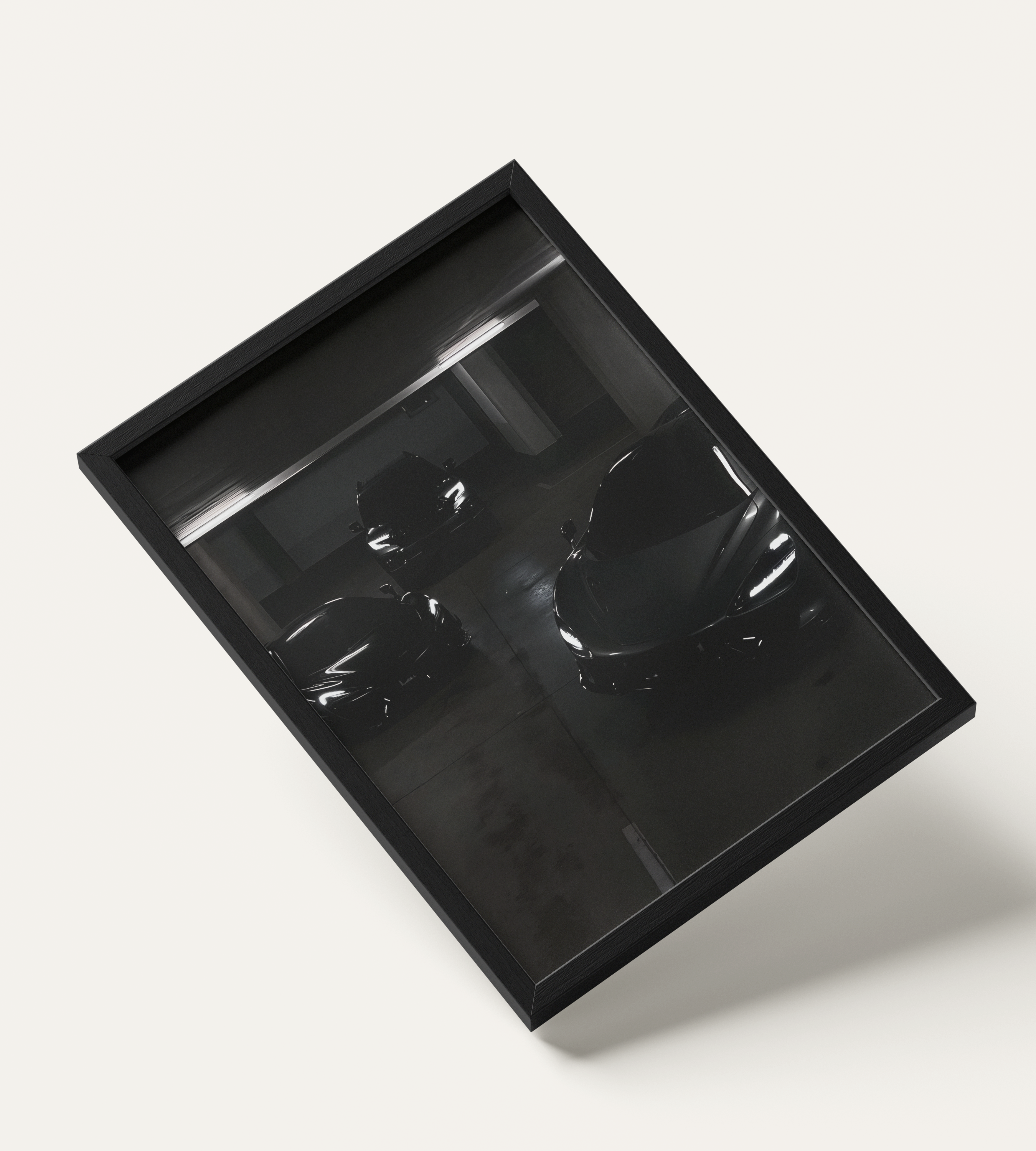 No. 00003 – The Collector's Hour – framed print mockup in a calm modern interior.