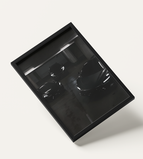 No. 00003 – The Collector's Hour – framed print mockup in a calm modern interior.