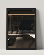 No. 00002 – Midnight Palm Residence – framed print mockup in a calm modern interior.
