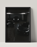 No. 00003 – The Collector's Hour – framed print mockup in a calm modern interior.