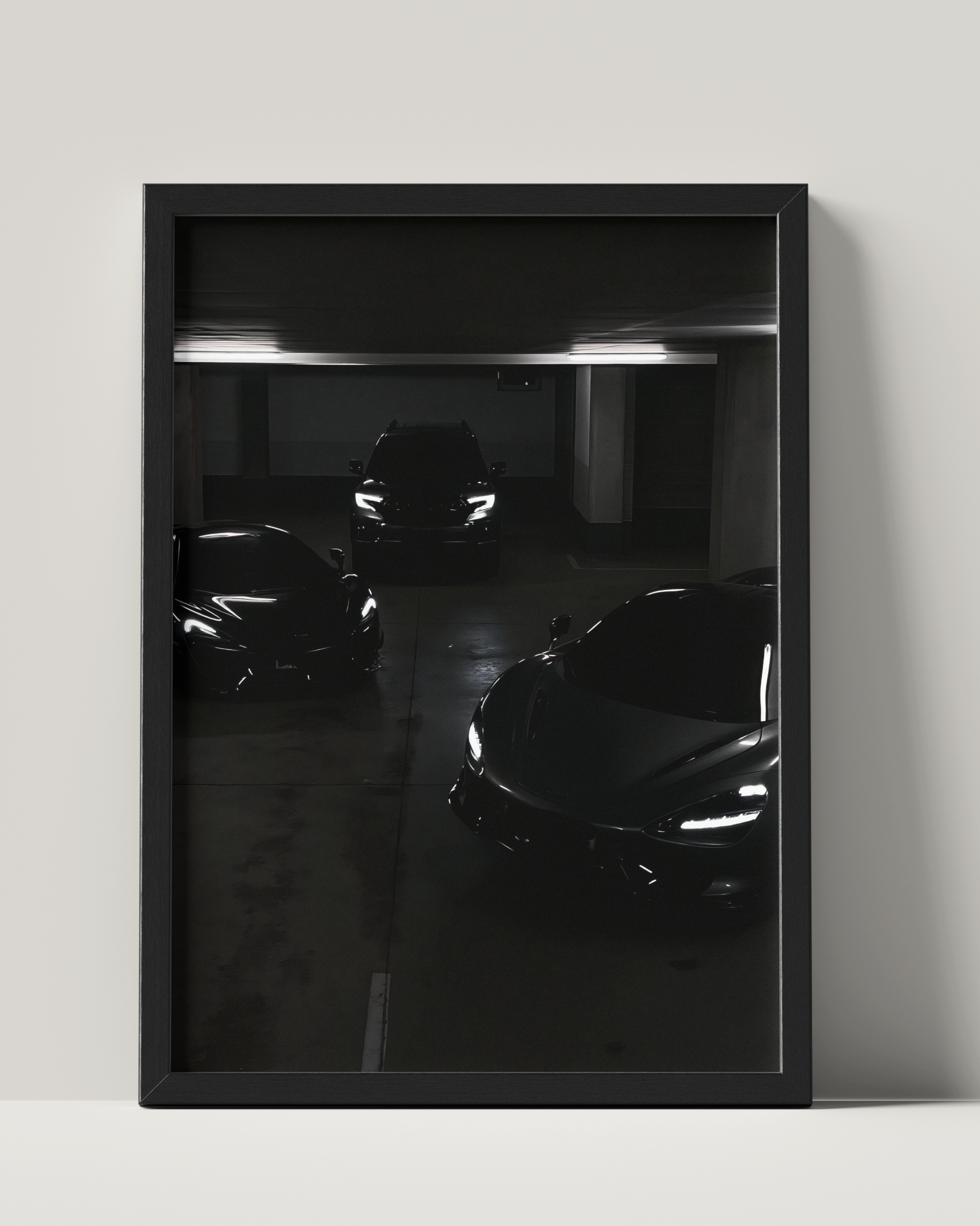 No. 00003 – The Collector's Hour – framed print mockup in a calm modern interior.