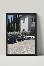 No. 00009 – The Estate Lineup – framed print mockup in a calm modern interior.