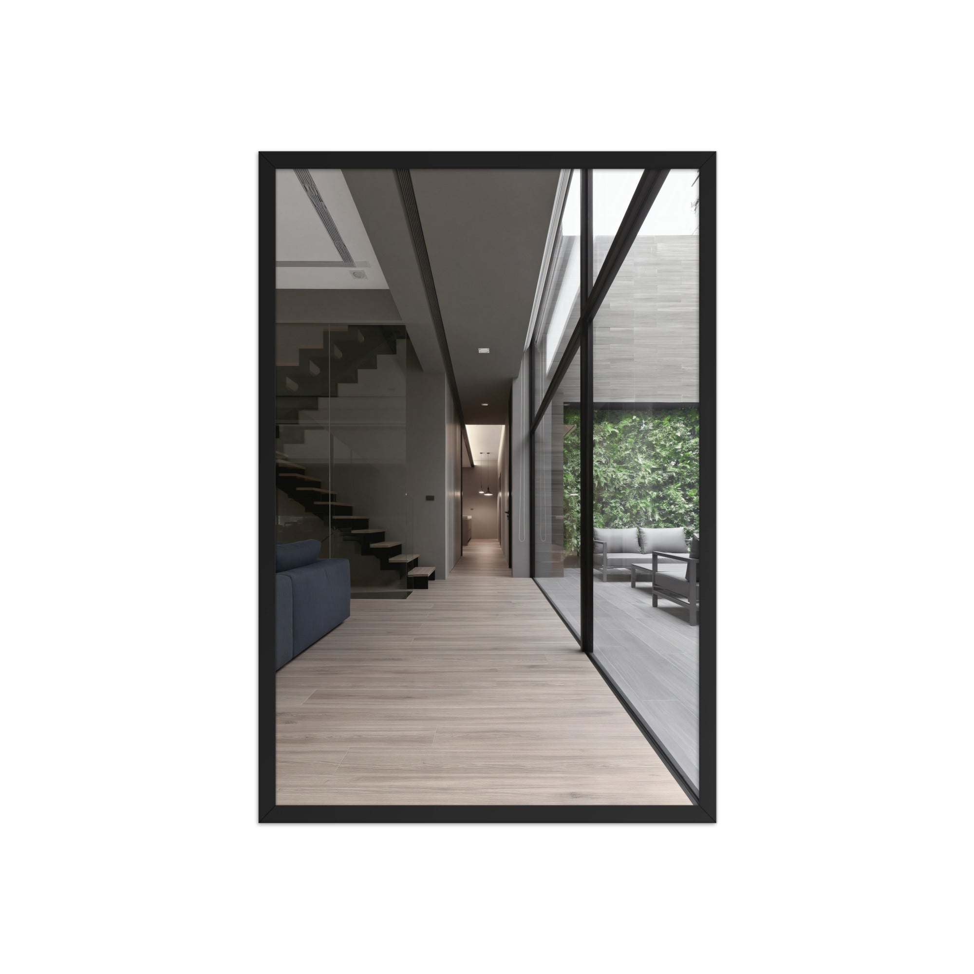 No. 00006 – The Ivy Court Passage – framed print mockup in a calm modern interior.