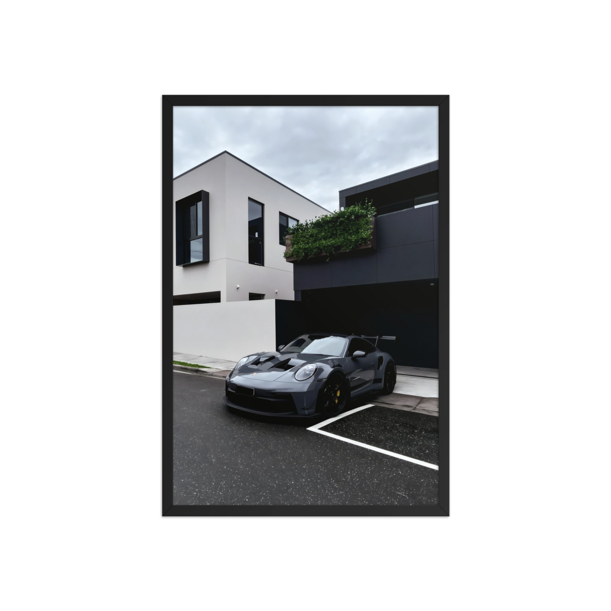 No. 00010 – The Grey Street Coupe – framed print mockup in a calm modern interior.
