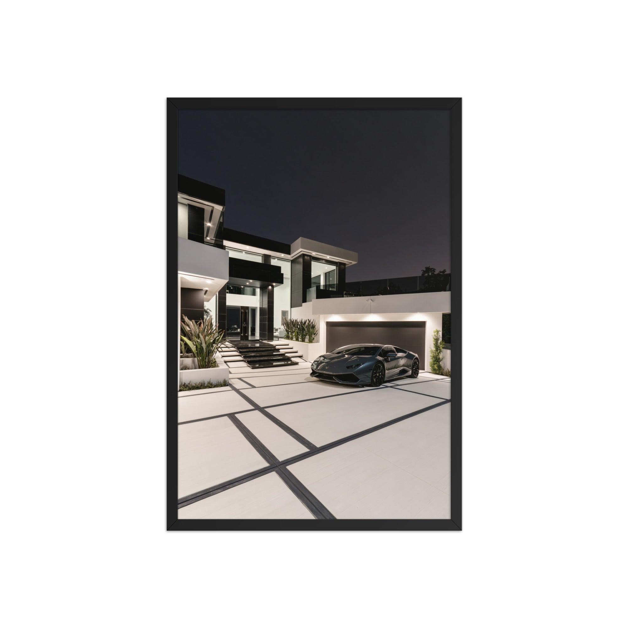 No. 00014 – The Night Residence – framed print mockup in a calm modern interior.