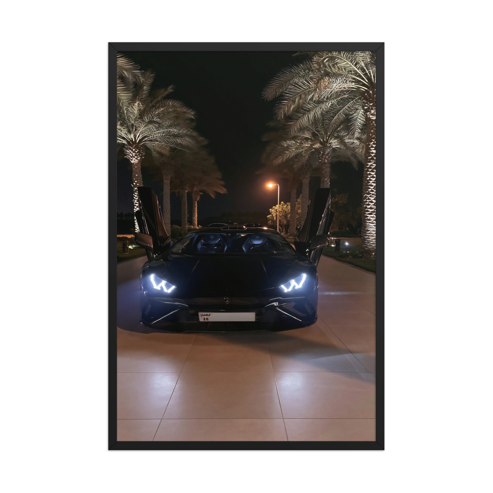No. 00012 – The Butterfly Night – framed print mockup in a calm modern interior.