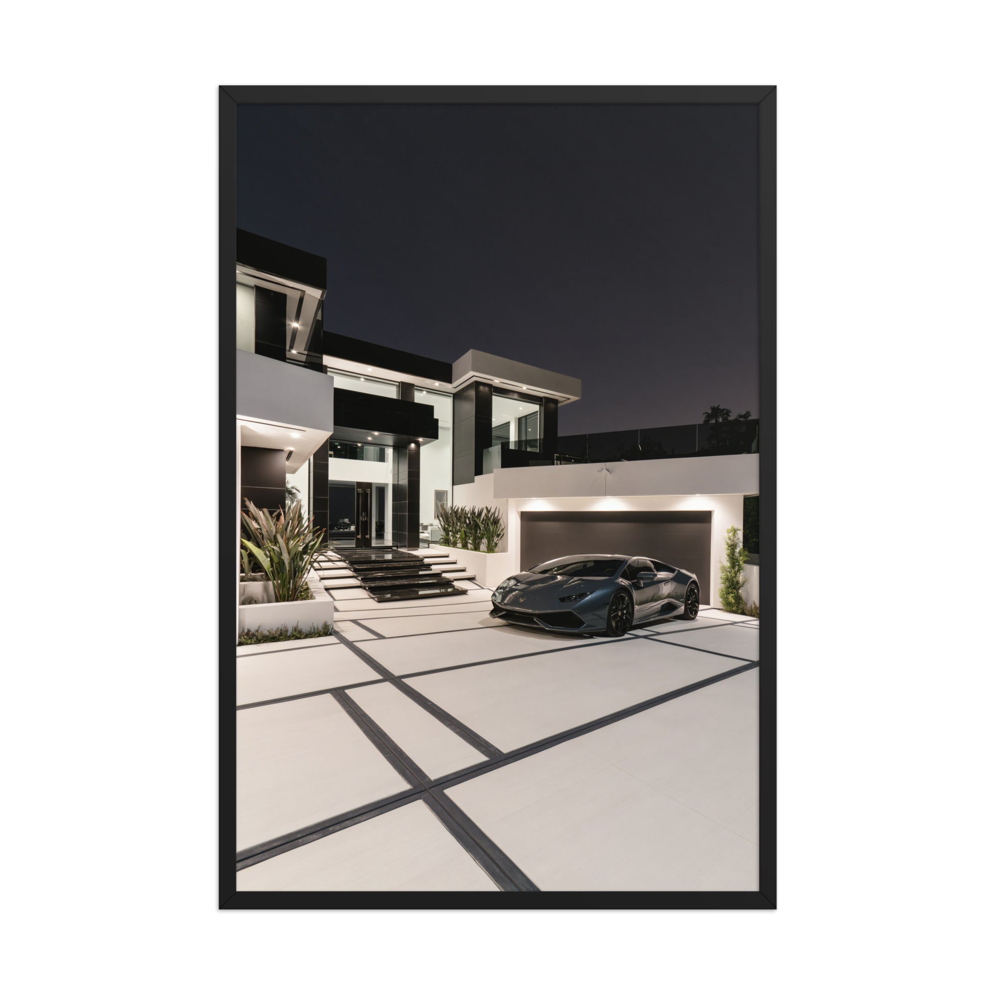 No. 00014 – The Night Residence – framed print mockup in a calm modern interior.
