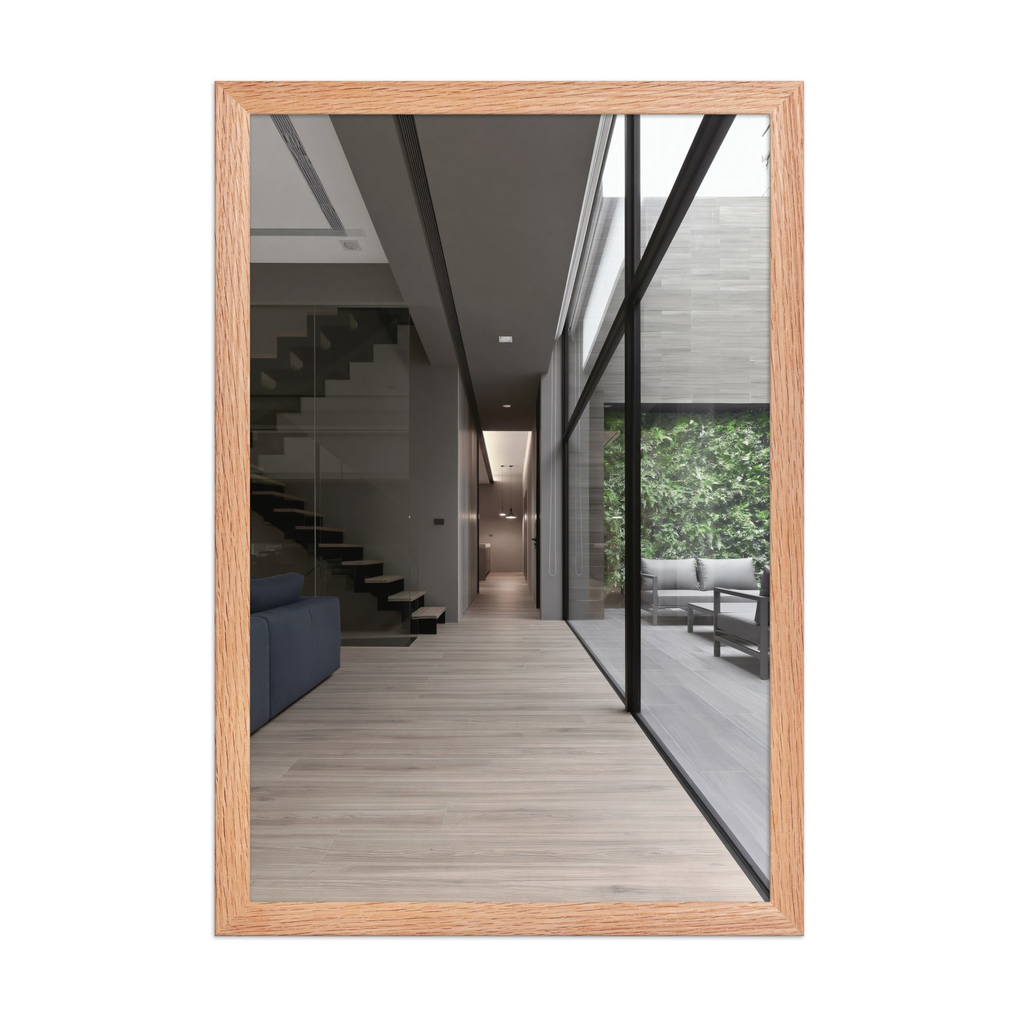 No. 00006 – The Ivy Court Passage – framed print mockup in a calm modern interior.