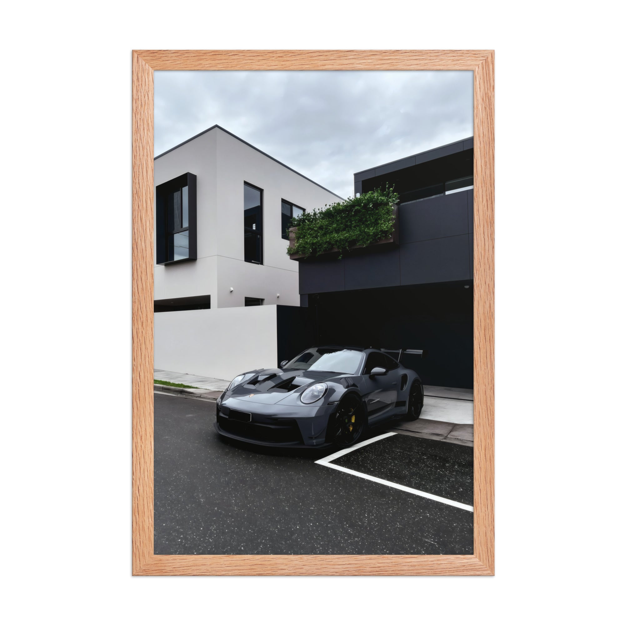 No. 00010 – The Grey Street Coupe – framed print mockup in a calm modern interior.