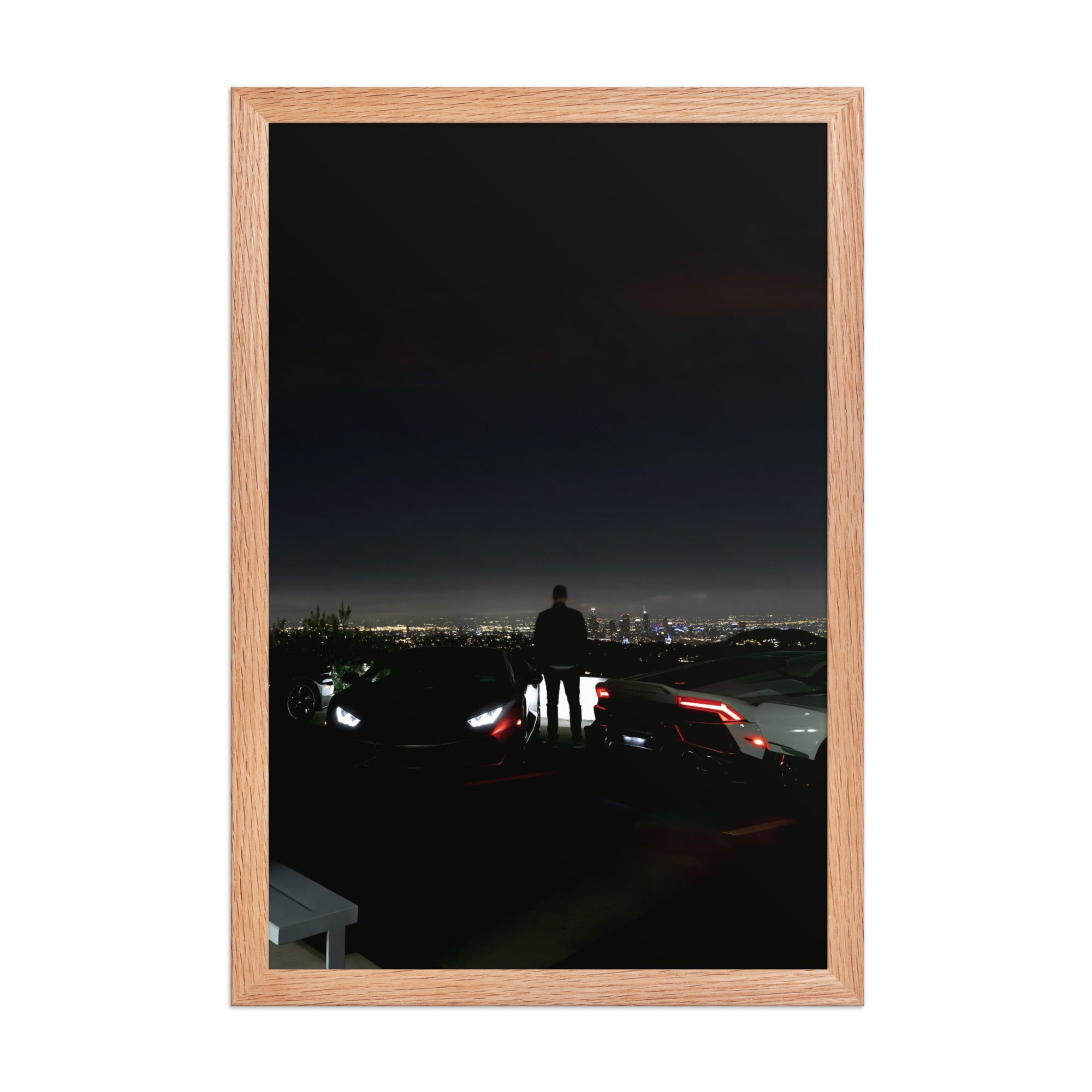 No. 00013 – The Skyline Vigil – framed print mockup in a calm modern interior.