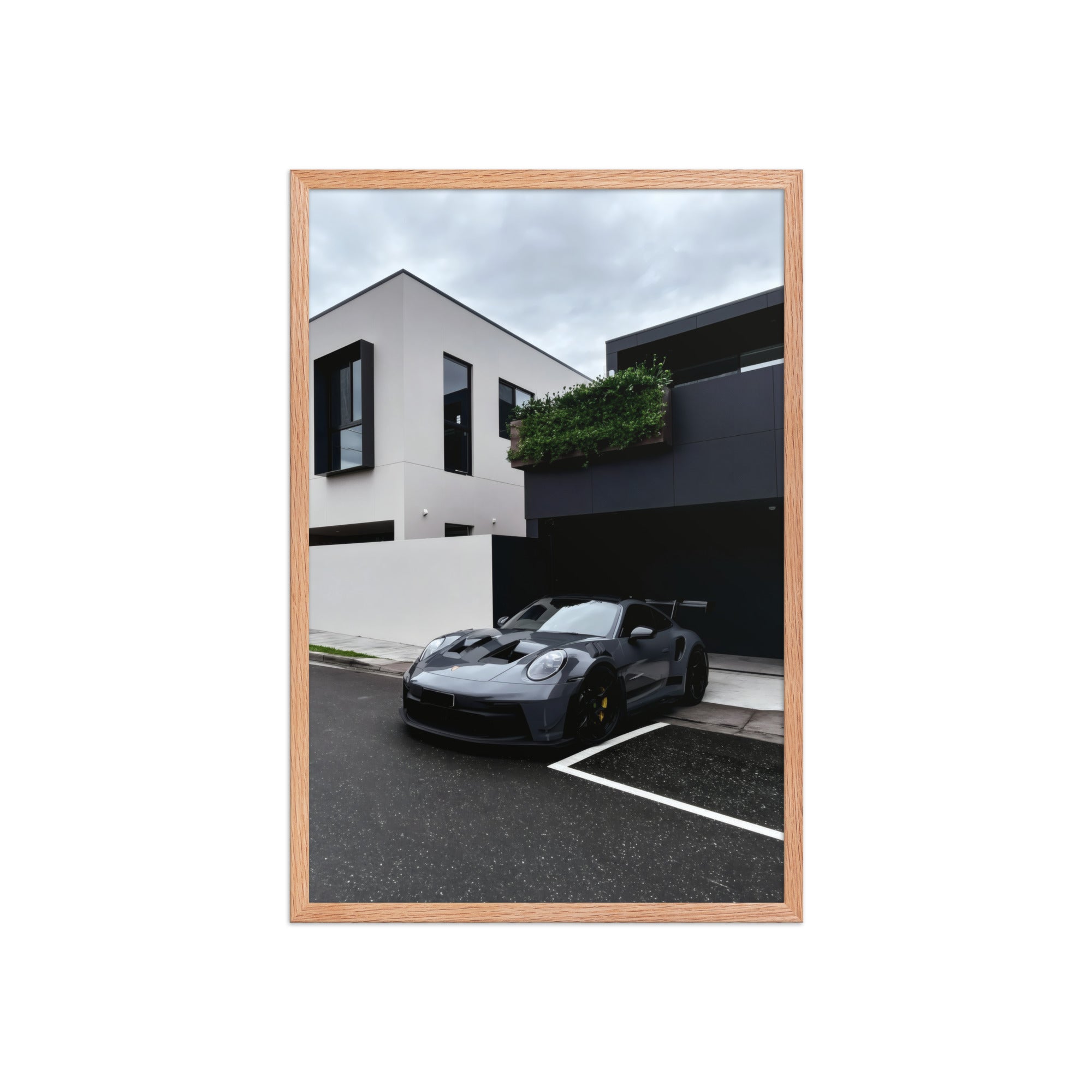 No. 00010 – The Grey Street Coupe – framed print mockup in a calm modern interior.