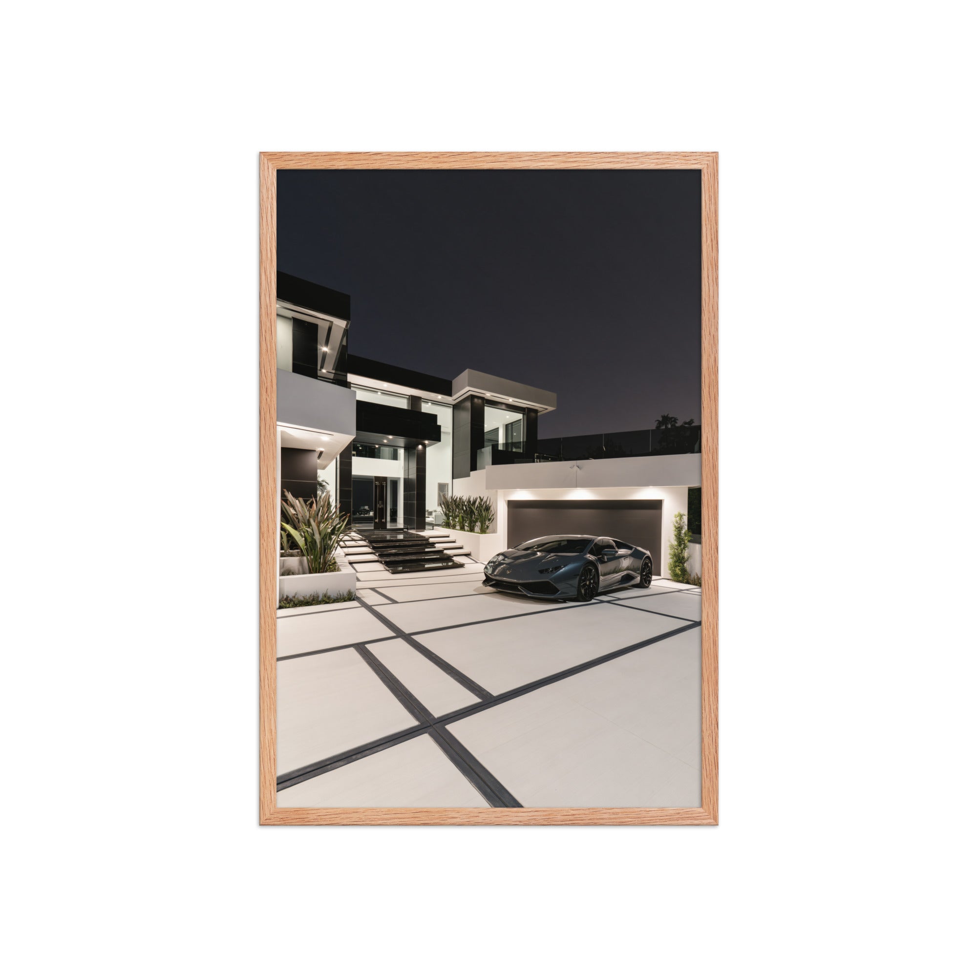 No. 00014 – The Night Residence – framed print mockup in a calm modern interior.