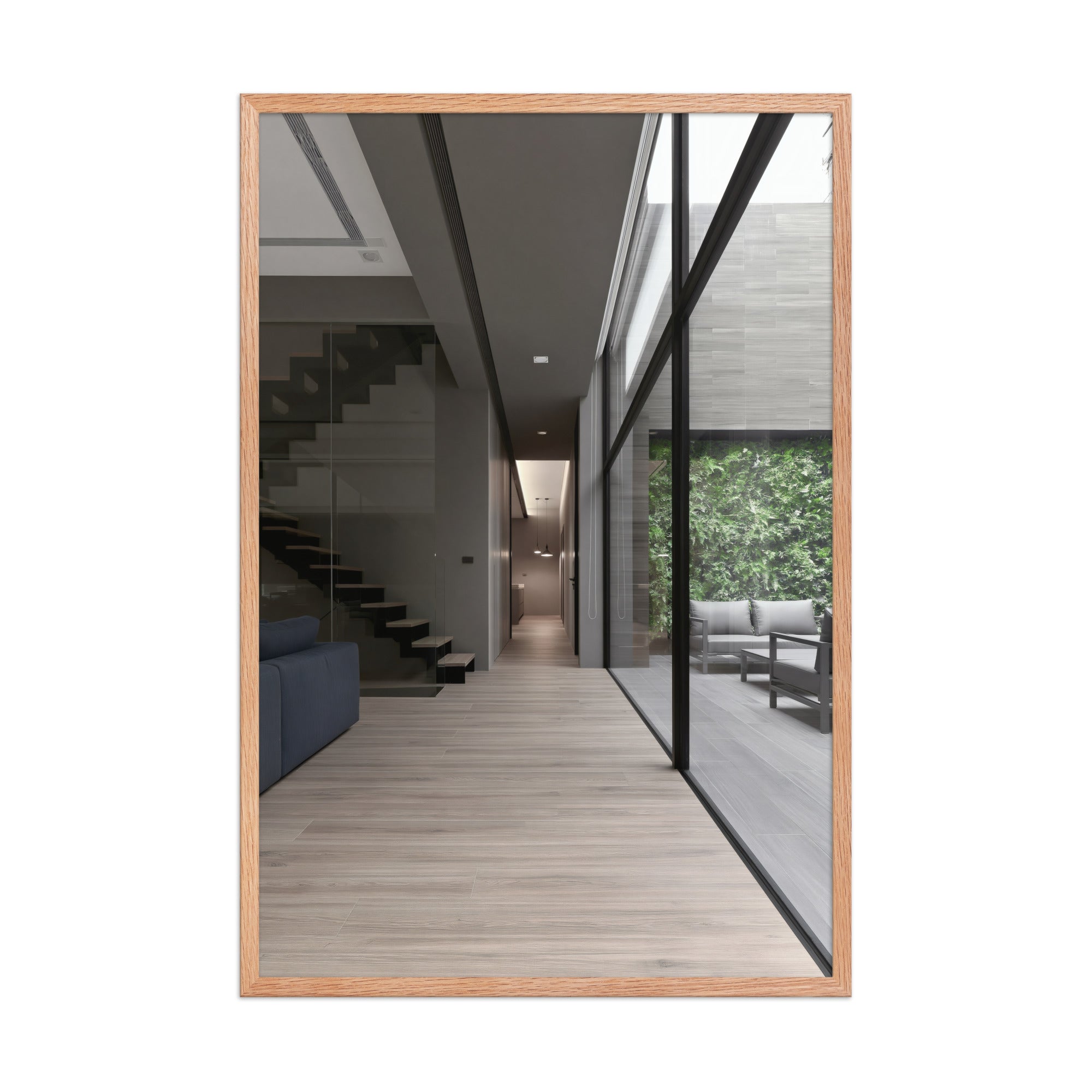 No. 00006 – The Ivy Court Passage – framed print mockup in a calm modern interior.