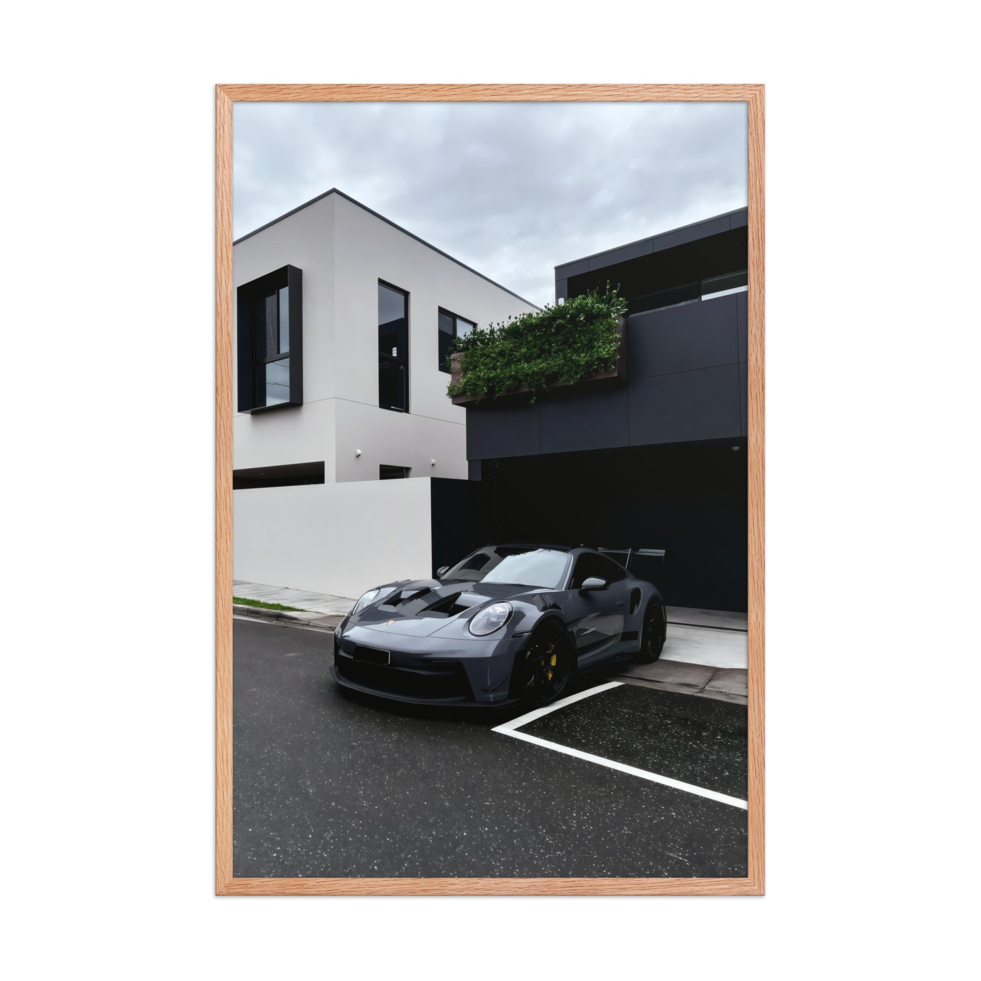 No. 00010 – The Grey Street Coupe – framed print mockup in a calm modern interior.