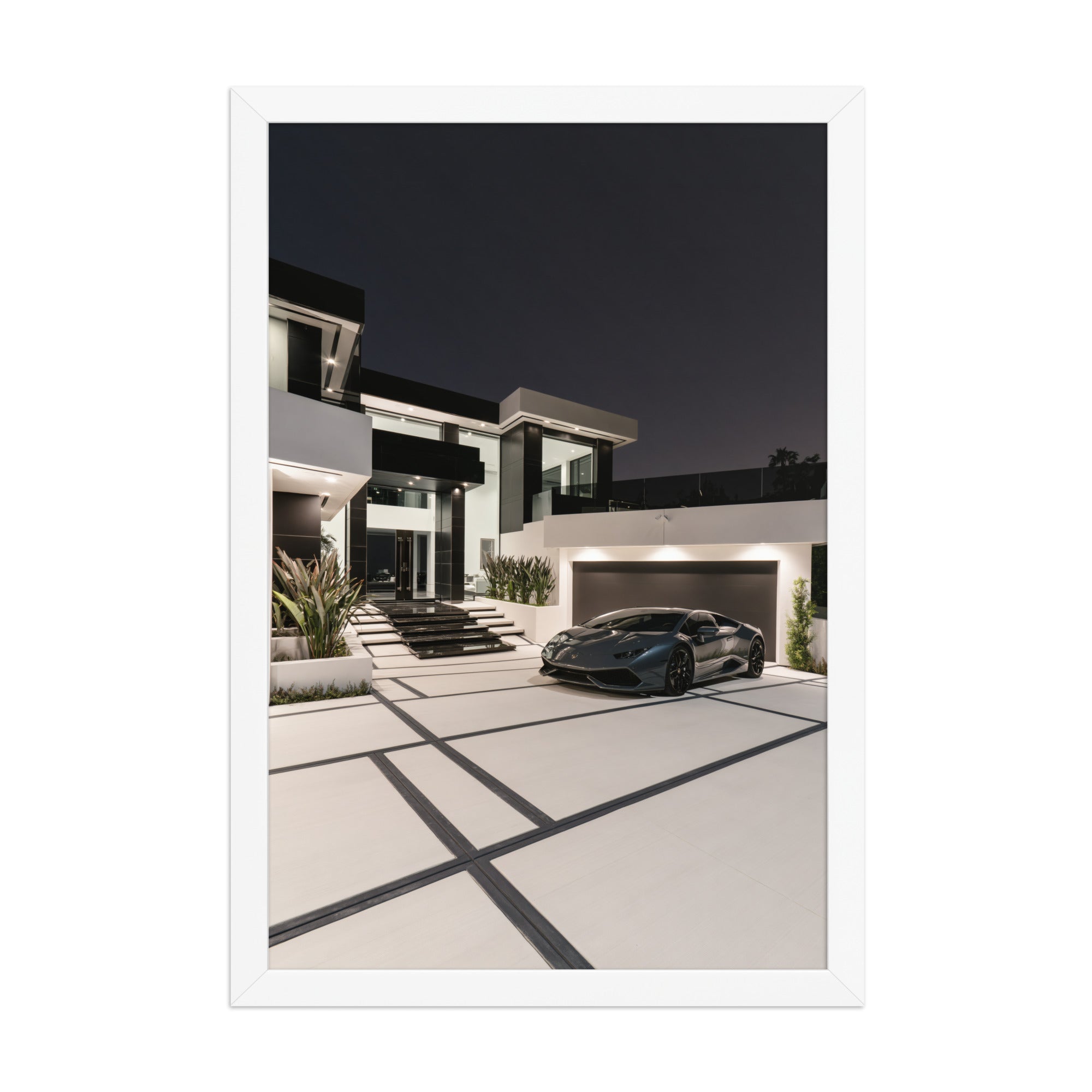 No. 00014 – The Night Residence – framed print mockup in a calm modern interior.