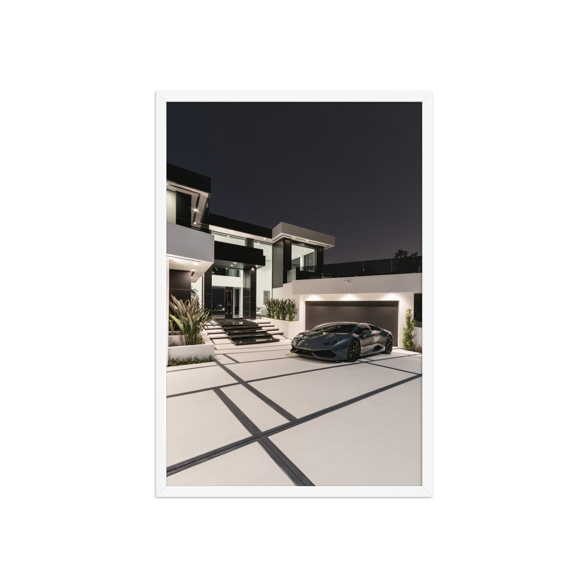 No. 00014 – The Night Residence – framed print mockup in a calm modern interior.