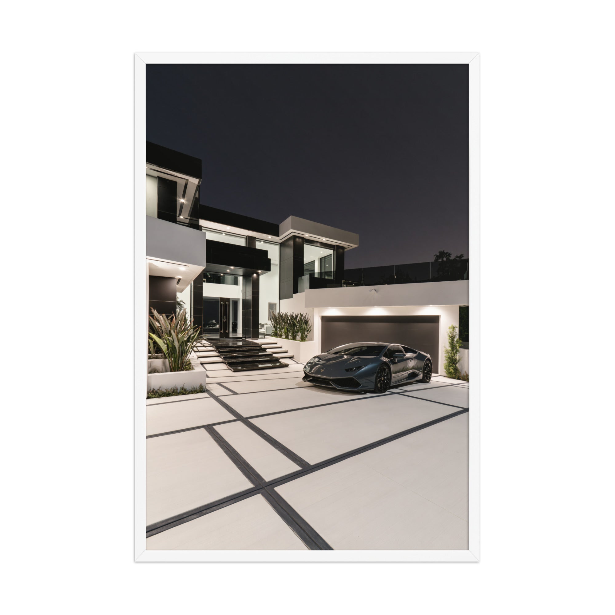 No. 00014 – The Night Residence – framed print mockup in a calm modern interior.