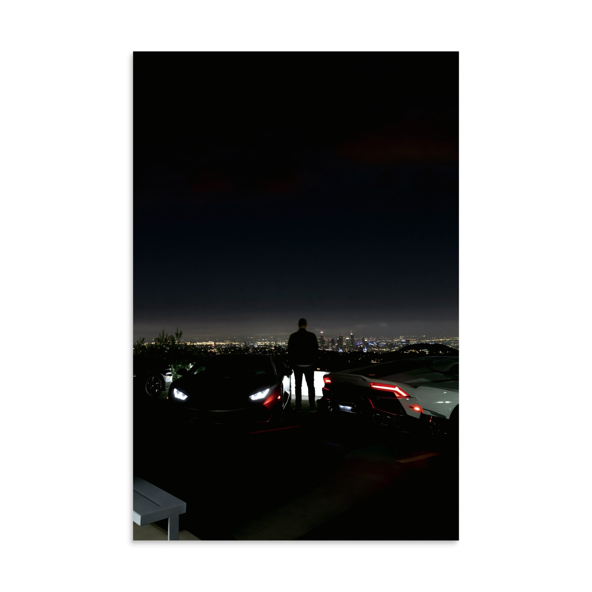 No. 00013 – The Skyline Vigil – poster print mockup on a neutral wall.