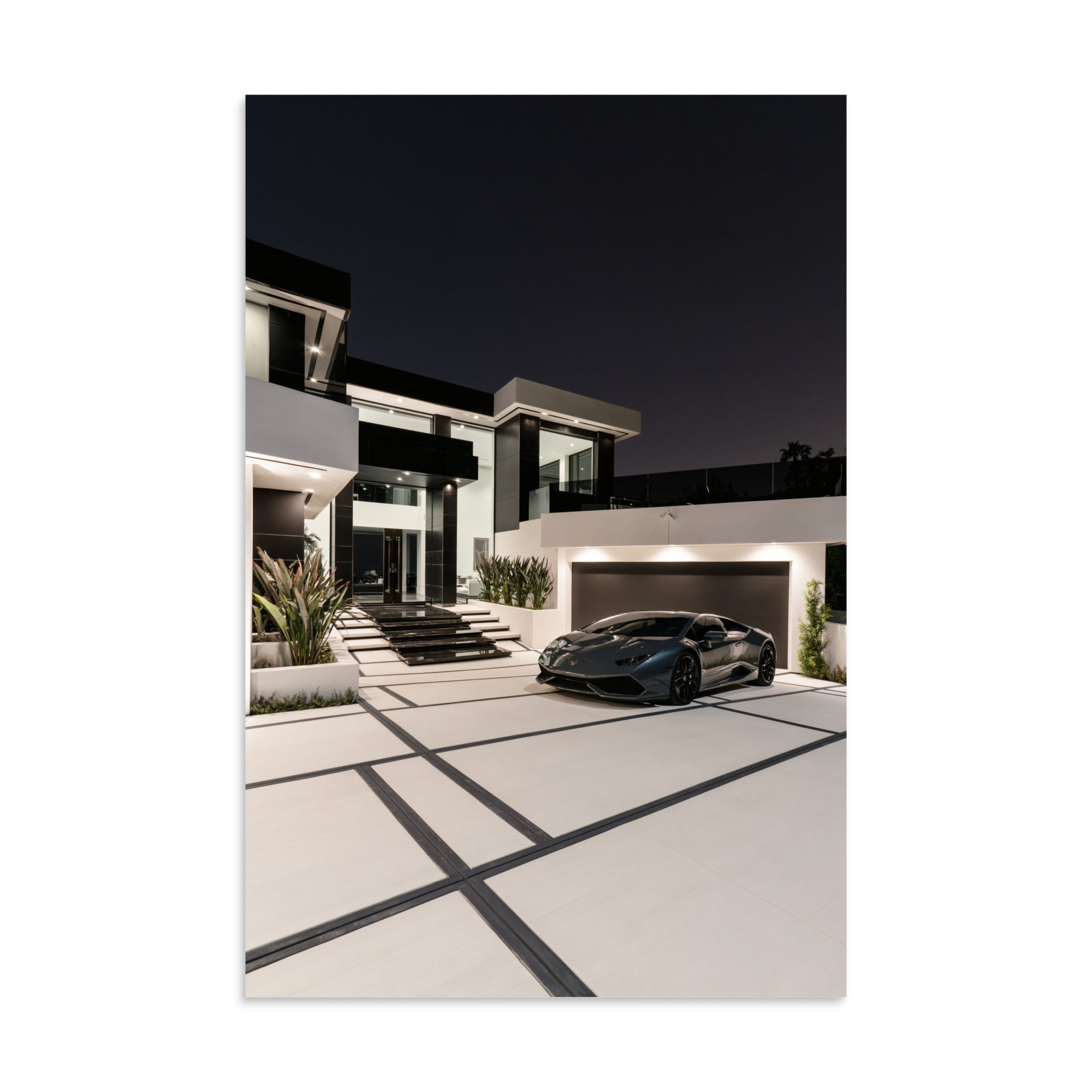 No. 00014 – The Night Residence – poster print mockup on a neutral wall.