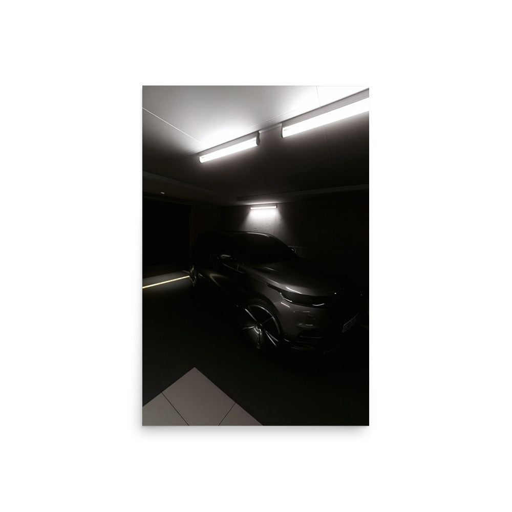 No. 00005 – Private Reserve Garage – poster print mockup on a neutral wall.