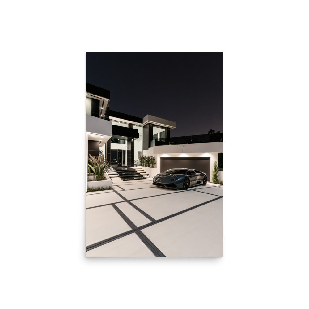 No. 00014 – The Night Residence – poster print mockup on a neutral wall.