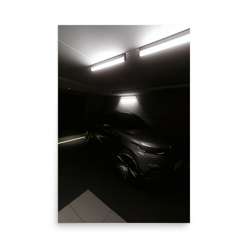 No. 00005 – Private Reserve Garage – poster print mockup on a neutral wall.