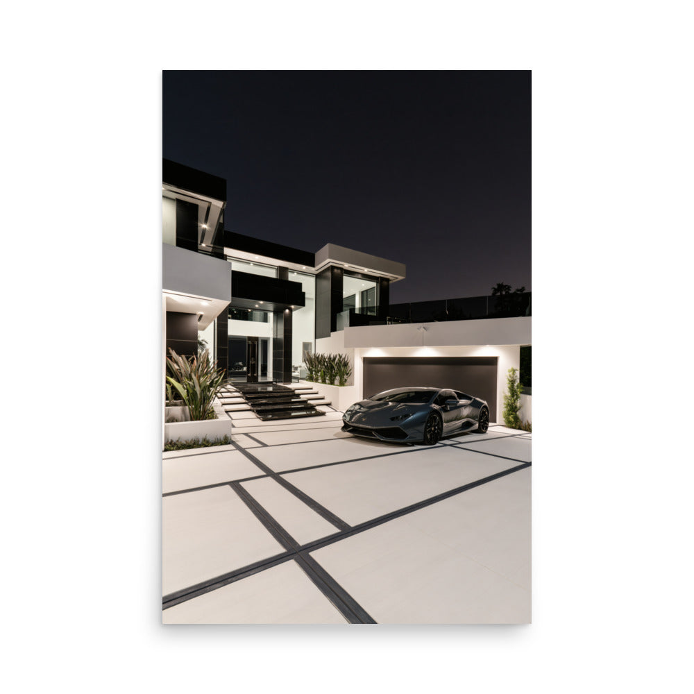 No. 00014 – The Night Residence – poster print mockup on a neutral wall.
